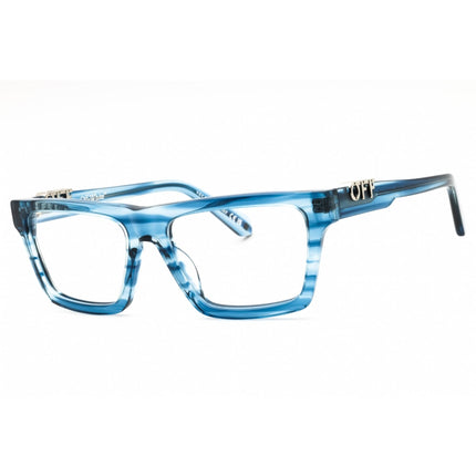 Off-White Men's Eyeglasses - Striped Blue Plastic Square Shape Frame | STYLE 7B 4400 ,
