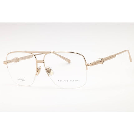 Philipp Plein Men's Eyeglasses - Rose Gold Metal Half Rim Pilot Frame | VPP063W 0349 ,