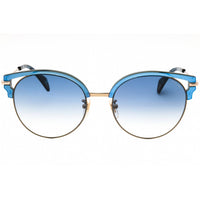 Police Women's Sunglasses - Shiny Grey Gold Metal Full Rim Cat Eye Frame | SPL739 8FFB ,