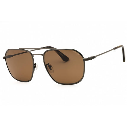 Police Men's Sunglasses - Total Shiny Gunmetal Metal Full Rim Aviator | SPLF64M 568P ,