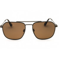 Police Men's Sunglasses - Total Shiny Gunmetal Metal Full Rim Aviator | SPLF64M 568P ,