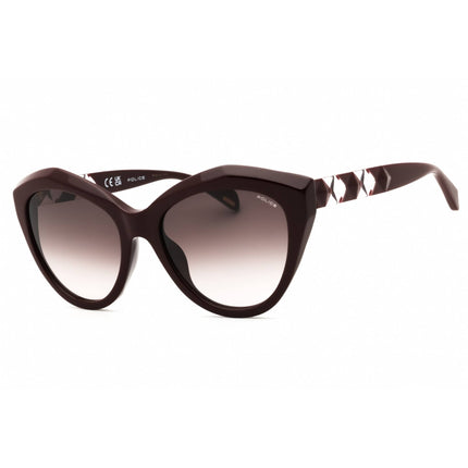 Police Women's Sunglasses - Shiny Burgundy Acetate Cat Eye Shape Frame | SPLL35 0G96 ,
