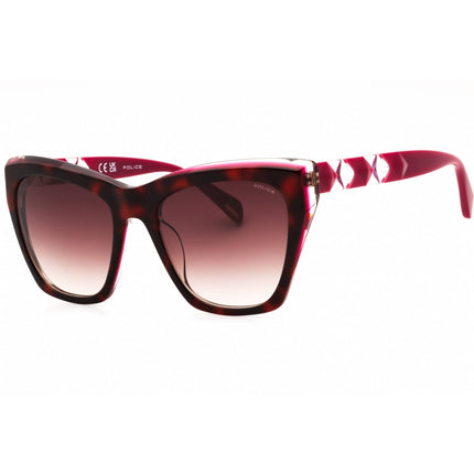 Police Women's Sunglasses - Havana With Fuchsia Parts Full Rim Cat Eye | SPLL36 0AHL ,