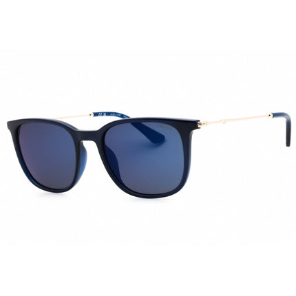 Police Men's Sunglasses - Shiny Transparent Blue Full Rim Square Frame | SPLL77M 6G5P ,