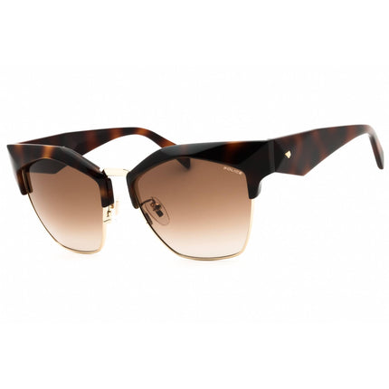 Police Women's Sunglasses - Shiny Dark Havana Metal Full Rim Cat Eye | SPLN59 01AY ,