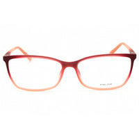 Police Women's Eyeglasses - Semi Matt Transp Peach Rectangular Frame | VPL196 0GGZ ,