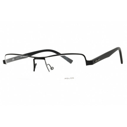 Police Men's Eyeglasses - Semi-Matte Black Metal Half Rim Rectangular | VPL257 0531 ,