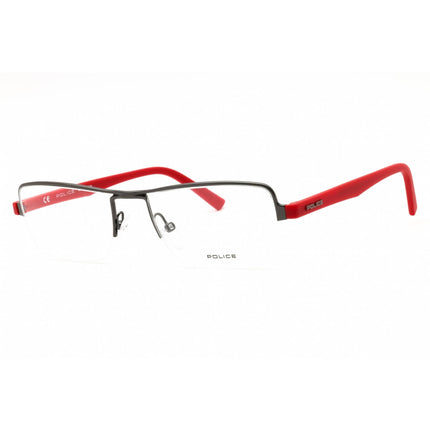 Police Men's Eyeglasses - Shiny Gunmetal Metal Rectangular Shape Frame | VPL257 0568 ,