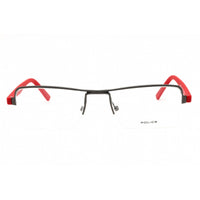 Police Men's Eyeglasses - Shiny Gunmetal Metal Rectangular Shape Frame | VPL257 0568 ,