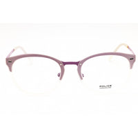 Police Women's Eyeglasses - Shiny Lilac Metal Full Rim Round Shape Frame | VPL283 08NV ,