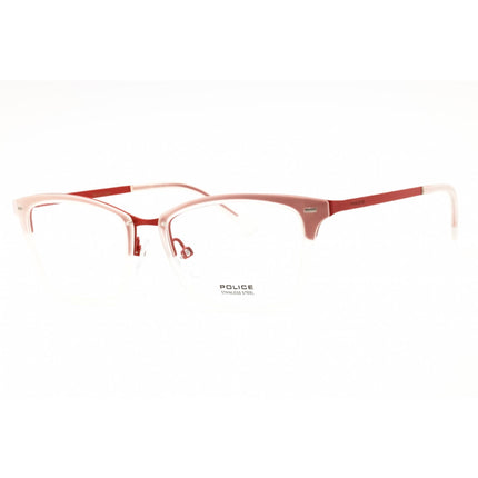 Police Women's Eyeglasses - Semi-Matte Red Metal Full Rim Cat Eye Frame | VPL284 07L2 ,