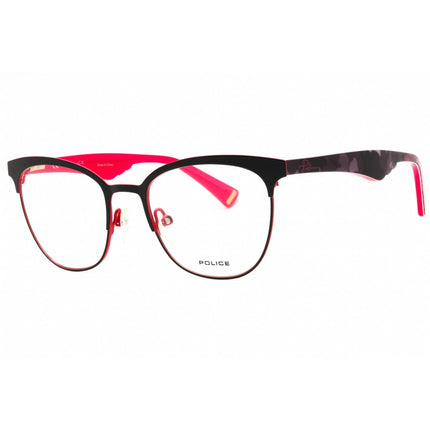 Police Women's Eyeglasses - Shiny Black Metal Full Rim Cat Eye Frame | VPL417 0SA1 ,