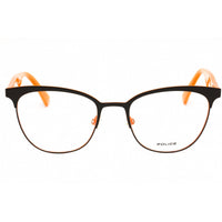 Police Women's Eyeglasses - Shiny Orange/Brown Metal Full Rim Cat Eye | VPL417 0SCB ,