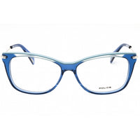 Police Women's Eyeglasses - Shiny Transparent Blue Acetate Full Rim | VPL506E 0955 ,