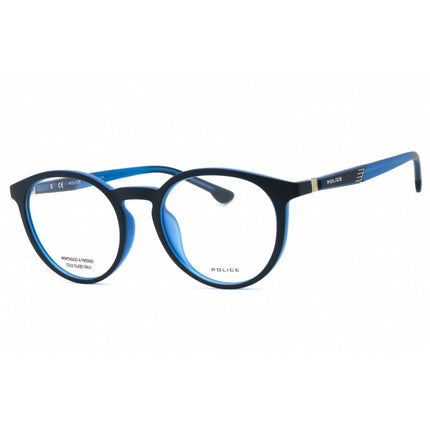 Police Men's Eyeglasses - Jeans/Blue Injected Propionate Round Frame | VPL878 0JEB ,