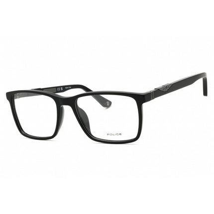 Police Men's Eyeglasses - Shiny Black Acetate Full Rim Rectangular Frame | VPL886 0700 ,