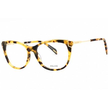 Police Women's Eyeglasses - Matte Yellow Havana Acetate Cat Eye Frame | VPLA90 0777 ,