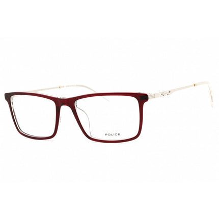 Police Men's Eyeglasses - Bordeaux Top/Crystal Rectangular Shape Frame | VPLD08 06RZ ,