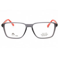 Police Men's Eyeglasses - Shiny Transparent Grey Full Rim Rectangular | VPLF05M 09MB ,