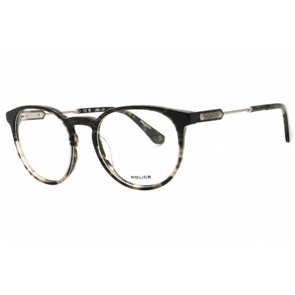 Police Men's Eyeglasses - Havana/Crystal Plastic Full Rim Round Frame | VPLF10 09W2 ,