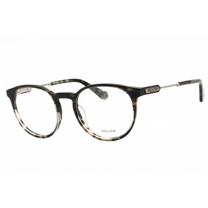 Police Men's Eyeglasses - Havana/Crystal Plastic Full Rim Round Frame | VPLF10M 09W2 ,