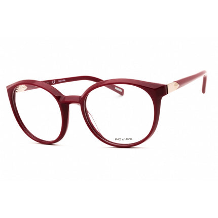Police Women's Eyeglasses - Shiny Bordeaux Acetate Full Rim Round Frame | VPLF28M 8LAY ,