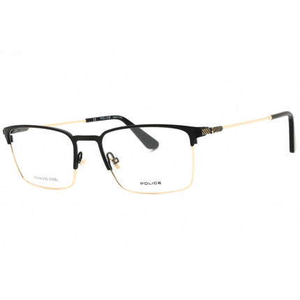 Police Men's Eyeglasses - Semi-Matte Black Metal Full Rim Rectangular | VPLF78 0305 ,