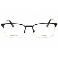 Police Men's Eyeglasses - Semi-Matte Black Metal Full Rim Rectangular | VPLF78 0305 ,
