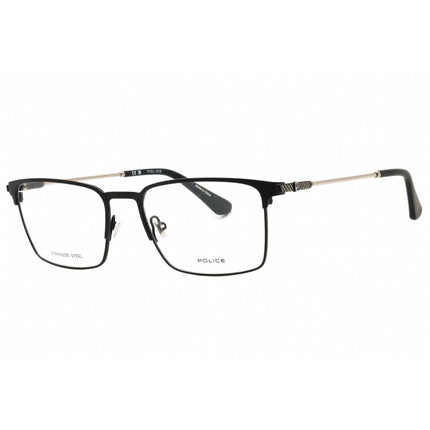 Police Men's Eyeglasses - Semi-Matte Black Metal Full Rim Rectangular | VPLF78N 0599 ,