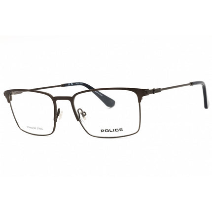 Police Men's Eyeglasses - Matte Gunmetal/Blue Metal Rectangular Frame | VPLF78N 0SNF ,