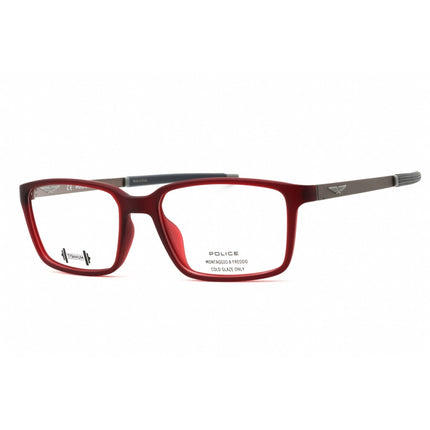 Police Men's Eyeglasses - Semi-Matte Red Full Rim Rectangular Frame | VPLF85M 0D41 ,