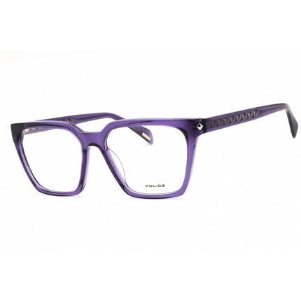 Police Women's Eyeglasses - Shiny Transparent Dark Purple Square Frame | VPLG29 0U55 ,