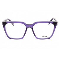 Police Women's Eyeglasses - Shiny Transparent Dark Purple Square Frame | VPLG29 0U55 ,