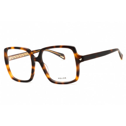 Police Women's Eyeglasses - Shiny Brown Havana Acetate Square Frame | VPLG30 09AJ ,