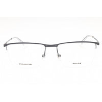Police Men's Eyeglasses - Shiny Antique Blue Metal Rectangular Frame | VPLG75M 0I78 ,