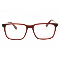 Police Men's Eyeglasses - Matte Transparent Red Acetate Square Frame | VPLG77M 999M ,