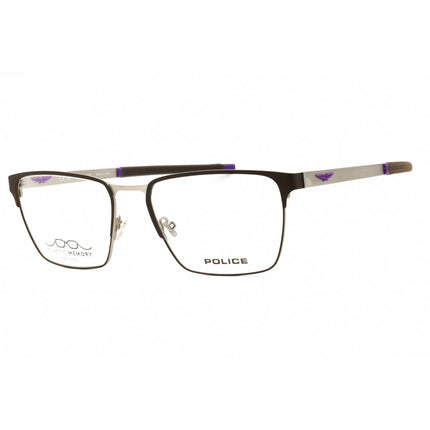 Police Men's Eyeglasses - Matte Satin Palladium Metal Square Frame | VPLG79M 8BMY ,