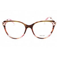 Police Women's Eyeglasses - Brown/Pink/ Streaked Orange Cat Eye Frame | VPLL27 06DB ,