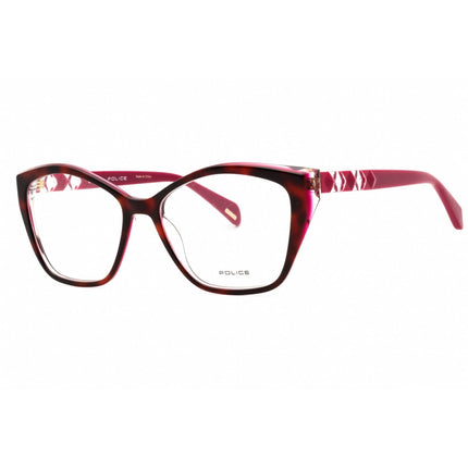 Police Women's Eyeglasses - Havana With Fuchsia Parts Cat Eye Frame | VPLL32 0AHL ,
