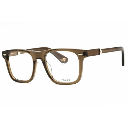 Police Men's Eyeglasses - Shiny Brown Plastic Full Rim Square Frame | VPLL72 090Y ,
