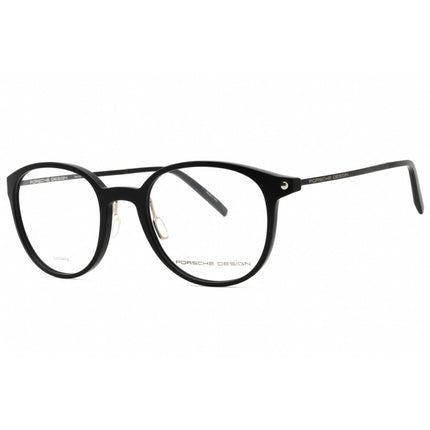 Porsche Men's Eyeglasses - Black Plastic Round Shape Frame Clear Demo Lens | P8335 A ,