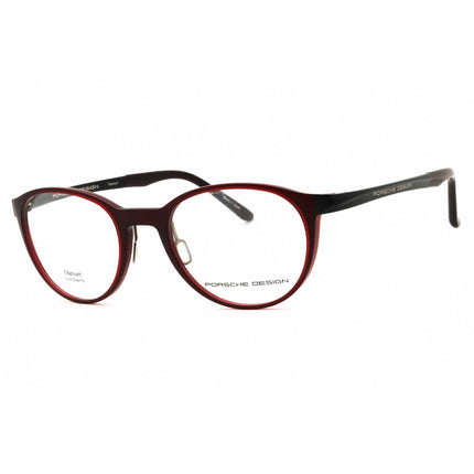 Porsche Men's Eyeglasses - Bordeaux Full Rim Round Frame Clear Demo Lens | P8342 D ,