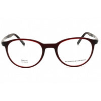 Porsche Men's Eyeglasses - Bordeaux Full Rim Round Frame Clear Demo Lens | P8342 D ,