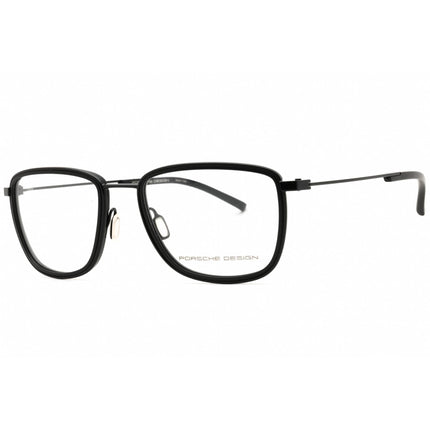 Porsche Men's Eyeglasses - Black Metal Full Rim Square Frame Clear Demo Lens | P8365 A ,