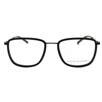 Porsche Men's Eyeglasses - Black Metal Full Rim Square Frame Clear Demo Lens | P8365 A ,