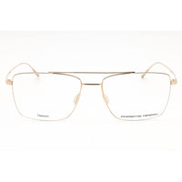 Porsche Men's Eyeglasses - Gold Titanium Pilot Shape Frame Clear Demo Lens | P8381 B ,