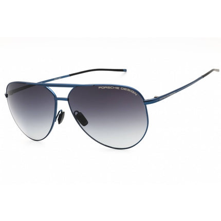 Porsche Men's Sunglasses - Blue Full Rim Aviator Frame Grey Gradient Lens | P8688 C ,