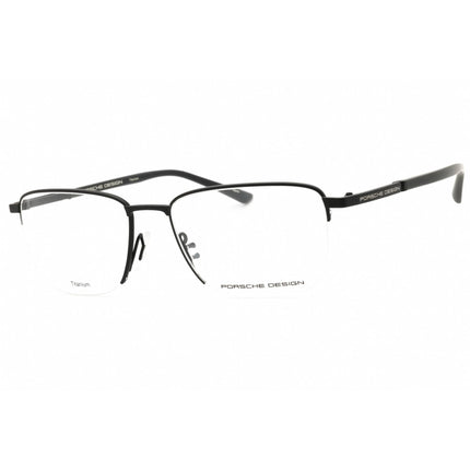 Porsche Men's Eyeglasses - Black/Grey Titanium Half Rim Square Shape Frame | P8730 A ,