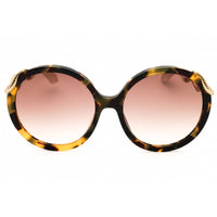Roberto Cavalli Women's Sunglasses - Shiny Havana Acetate Round Frame | SRC004M 0AGG ,