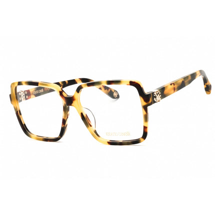 Roberto Cavalli Women's Eyeglasses - Shiny Havana Acetate Square Frame | VRC050M 0AGG ,